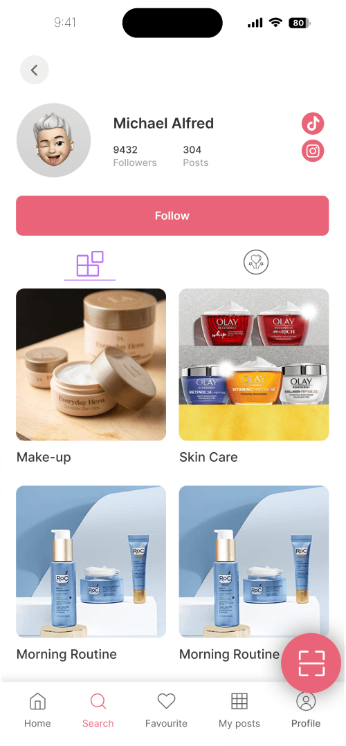 Profil other user — InSkin