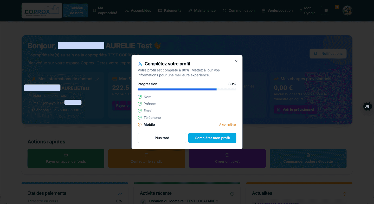 Dashboard — CoProx